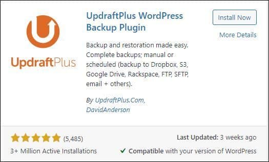 Wordpress Website Backup Plugin Updraftplus