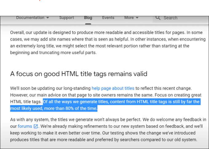 Google Own net Title Tag Policy