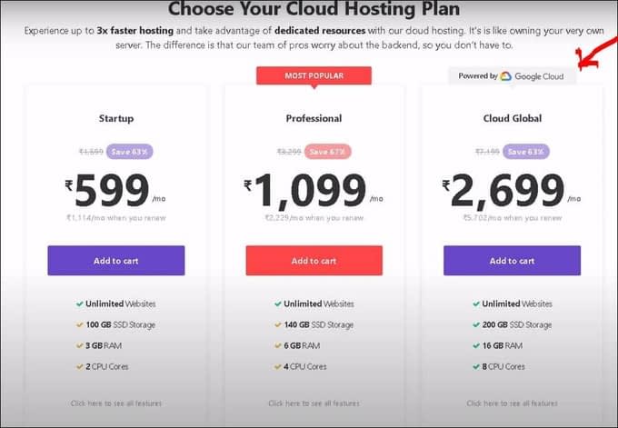 Hostinger web Hosting company Cloud Hosting Plan 