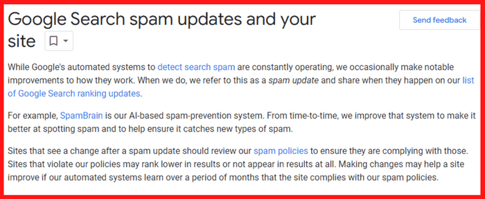 Google October spam update 2022, Google New Update in SEO